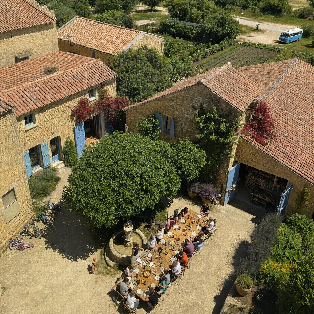 Community courtyard from above